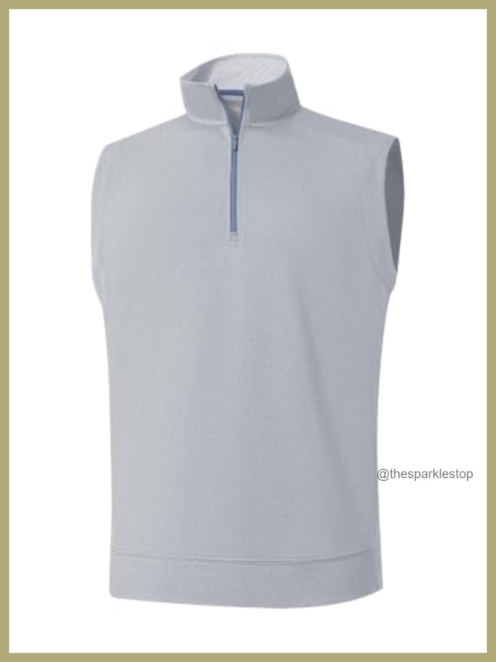 Men's Quarter Zip Golf Vest Mock Neck Lightweight 100% Polyester